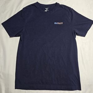 Hurley Men's Dark Blue Tee with Logo